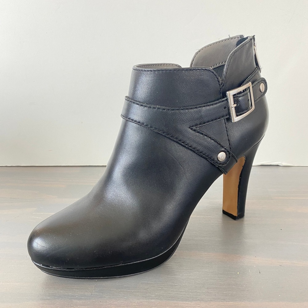 Adrienne Vittadini Pescara High Heel Booties Women 7M Black Stiletto Ankle Boots